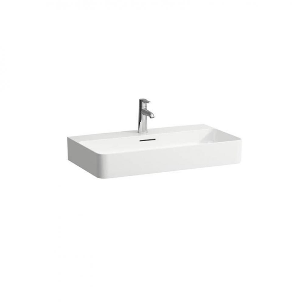 Washbasin, 750 x 420 x 115, with one tap hole, SaphirKeramik