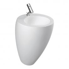 Laufen H811971757109U - Washbasin With Integrated Pedestal, With Wall Connection, Incl. Ceramic Waste Cover