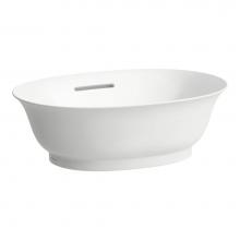 Laufen H812851000109U - Washbasin Oval With Overflow - Optional ceramic drain & cover