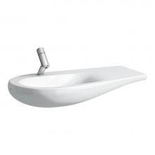 Laufen H814975757104U - Washbasin, Shelf Right, Incl. Ceramic Waste Cover, Wall Mounted