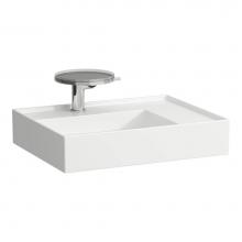 Laufen H818334000111U - Washbasin, shelf right, with concealed outlet, ground bottom