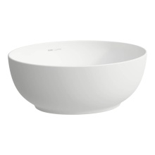 Laufen H8189757571121 - Bowl Washbasin, Oval, Incl. Ceramic Drain Valve