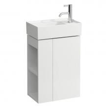 Laufen H4075180336411 - Vanity Only with one glass shelf, door hinge right, open shelf left for handwashbasin tap bank rig