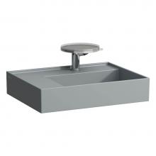 Laufen H810335758185U - Washbasin, shelf left, with concealed outlet, w/o overflow, wall mounted