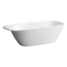 Laufen H230302000000U - Ino Freestanding Bathtub, Made Of Sentec Solid Surface, With Integrated Head Rest, Matte Satin Fin