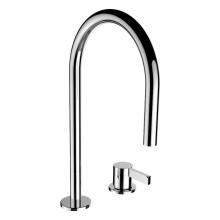 Laufen H311332004221U - 2-hole basin mixer, projection 6-1/2'', swivel spout, with pop-up waste