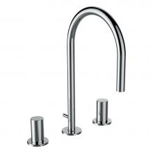 Laufen H312333004220U - 3-hole, projection 6-1/2'', swivel spout, w/o pop-up waste