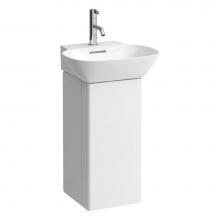 Laufen H4253010301701 - Vanity Only, 1 aluminum door, door hinge left, with 2 shelves in the door, 1 shelf in the box, mat