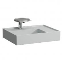 Laufen H810334759112U - Washbasin, shelf right, with concealed outlet, w/o overflow, wall mounted