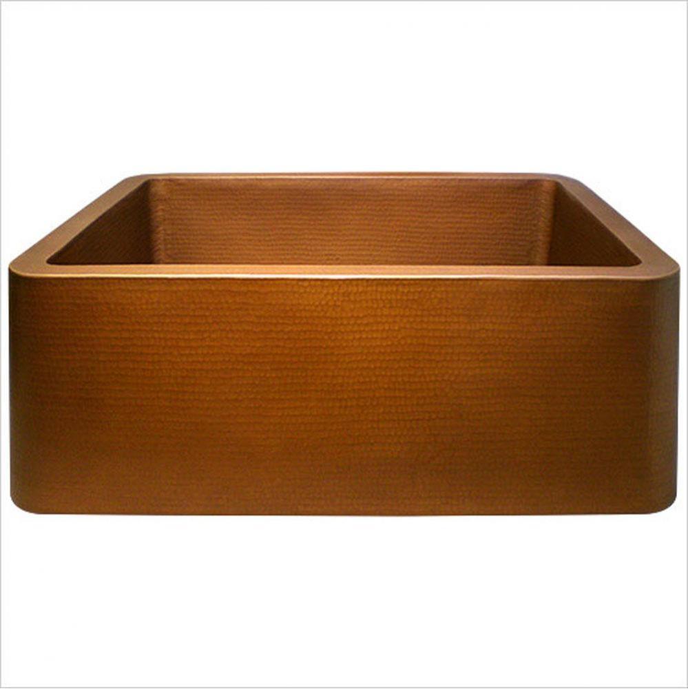Hammered Farm House Kitchen - Single Bowl 25'', Weathered Copper