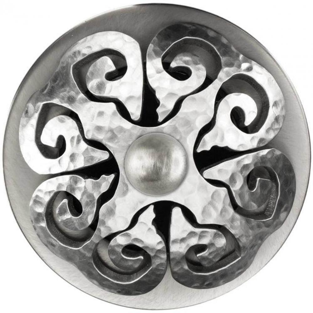 Hawaiian Quilt Grid Strainer - Satin Hammered Finish, Sphere Screw, No Overflow