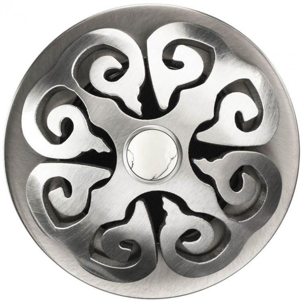 Hawaiian Quilt Grid Strainer - White Stone Screw, No Overflow