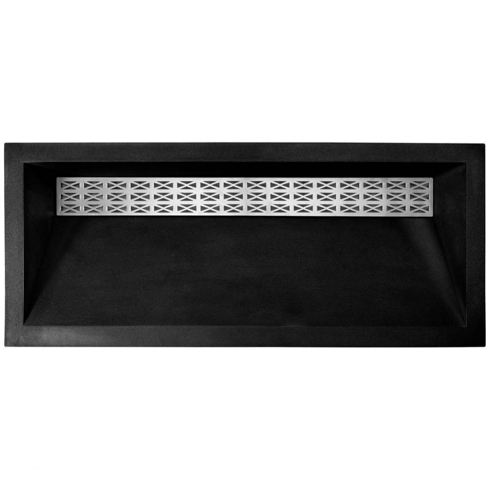 Henry 36'' Concrete Trough Sink, Black Concrete