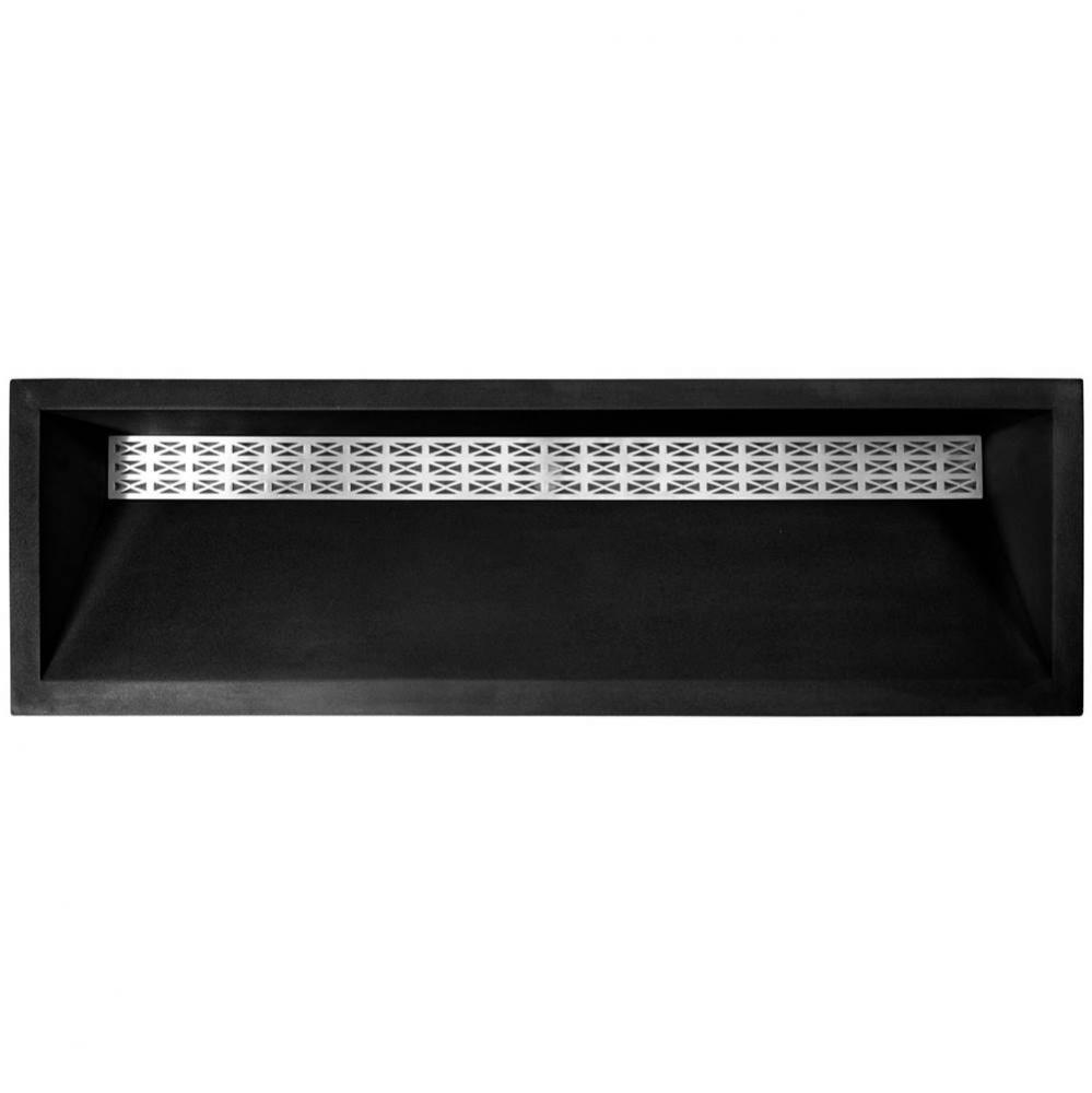 Henry 48'' Concrete Trough Sink, Black Concrete