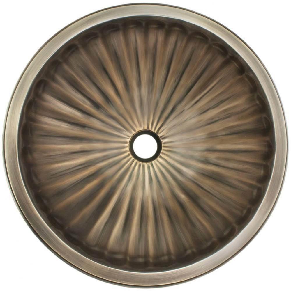 Bronze Large Round Fluted - Antique Bronze