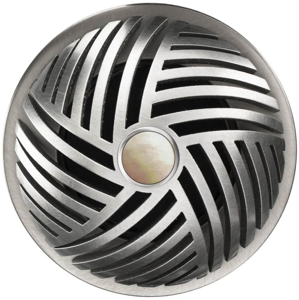 Herringbone Grid Strainer - White Stone Screw, With Overflow