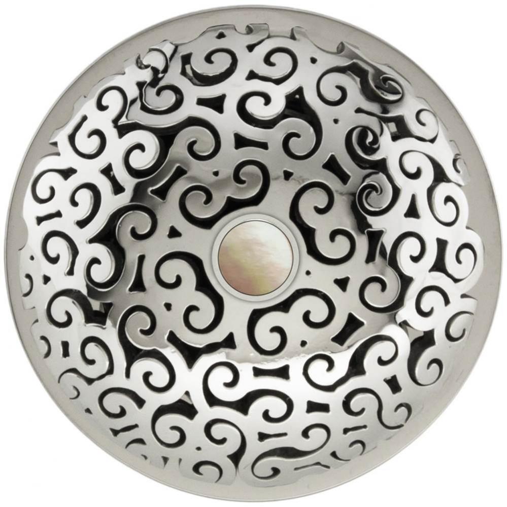 Swirl Grid Strainer - Mother of Pearl Screw, With Overflow