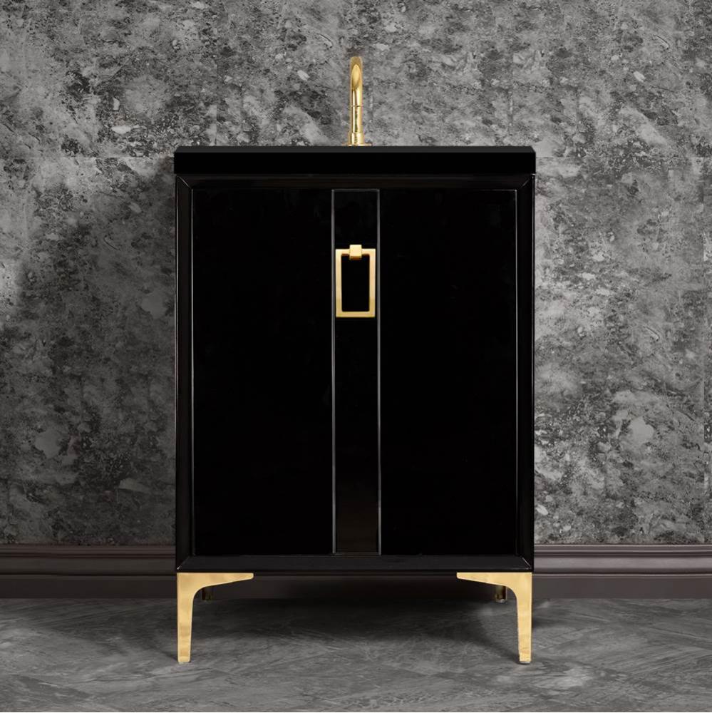 TUXEDO with Coach Pull 36'' Wide Vanity, Black, Polished Nickel Hardware, 36''