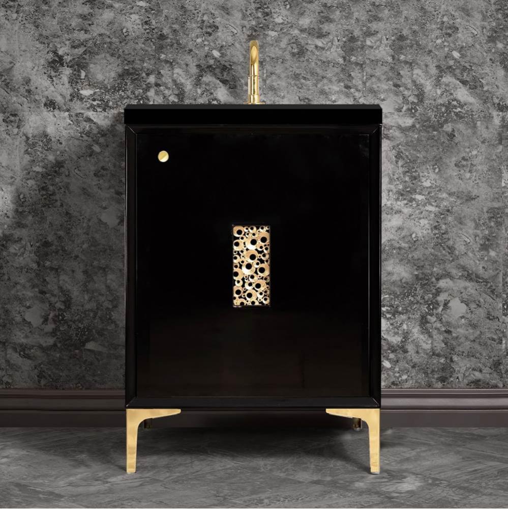 FRAME with Coral Grate 36'' Wide Vanity, Black, Polished Nickel Hardware, 36''