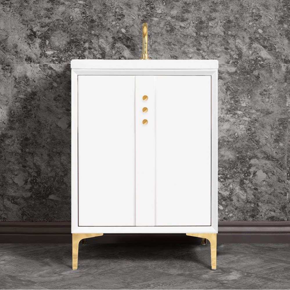 TUXEDO with Buttons 36'' Wide Vanity, White, Satin Nickel Hardware, 36'' x 22&