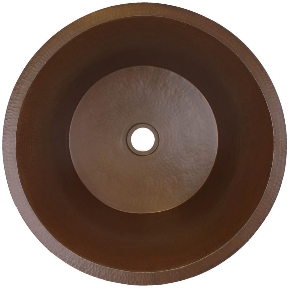 Hammered Small Round Flat Bottom Bar/Utility, 1.5'' drain opening