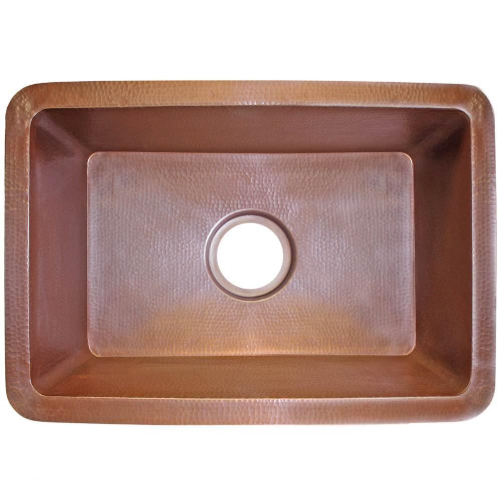 Hammered Rectangular Box Sink with 3.5'' drain opening