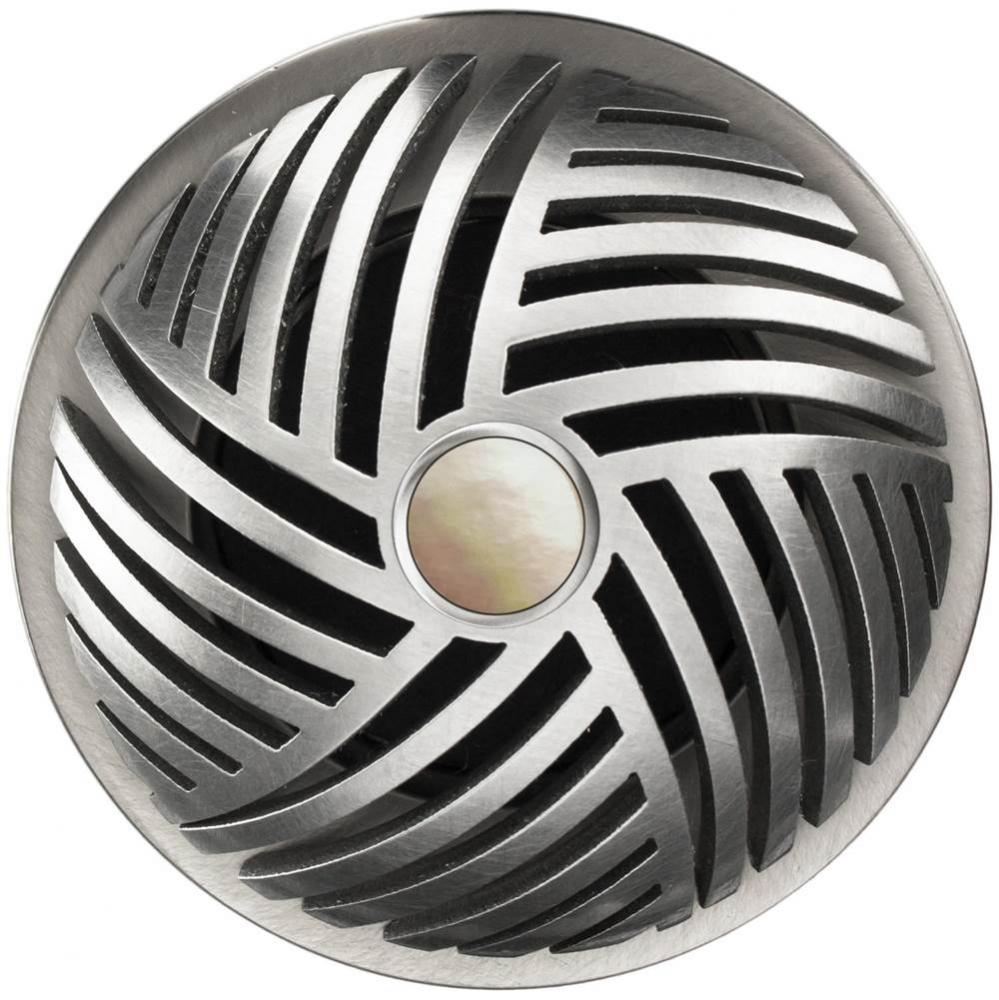 Herringbone Grid with Mother of Pearl Screw