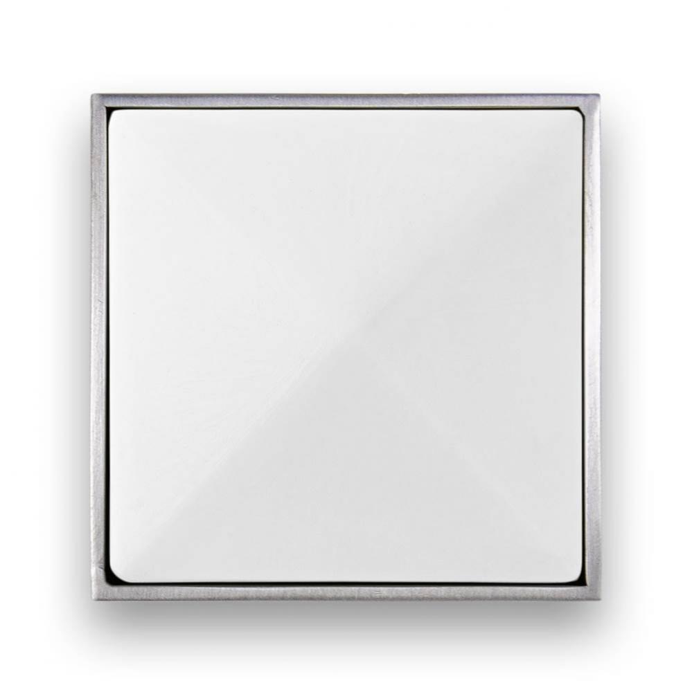 3'' Artisan Glass Prism Vanity Hardware, Small Square with White Prism