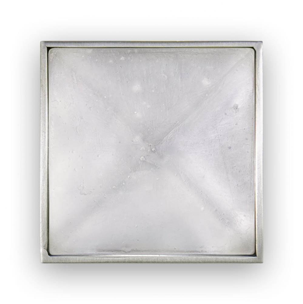3'' Artisan Glass Prism Vanity Hardware, Small Square with Églomisé Prism