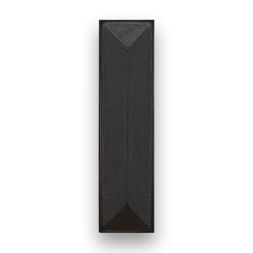 8'' Artisan Glass Prism Vanity Hardware, Small Rectangle with Black Prism