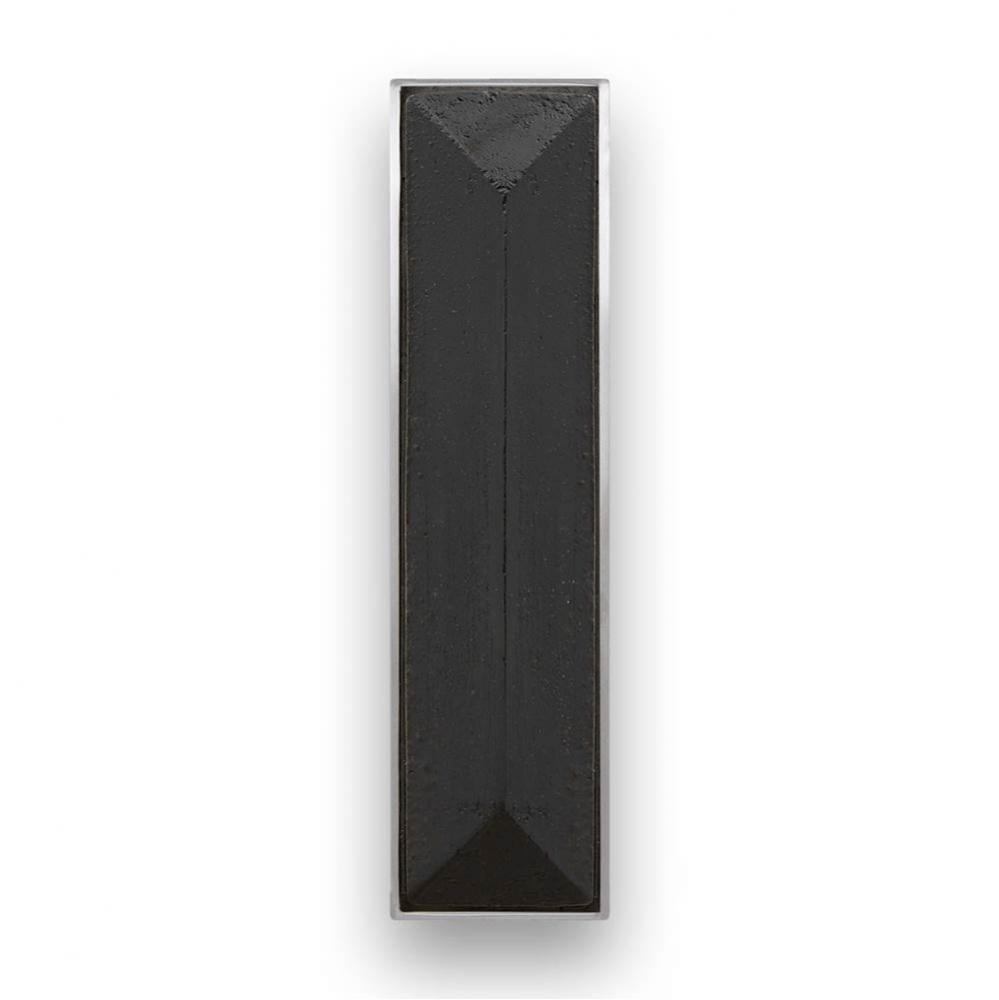 8'' Artisan Glass Prism Vanity Hardware, Small Rectangle with Black Prism