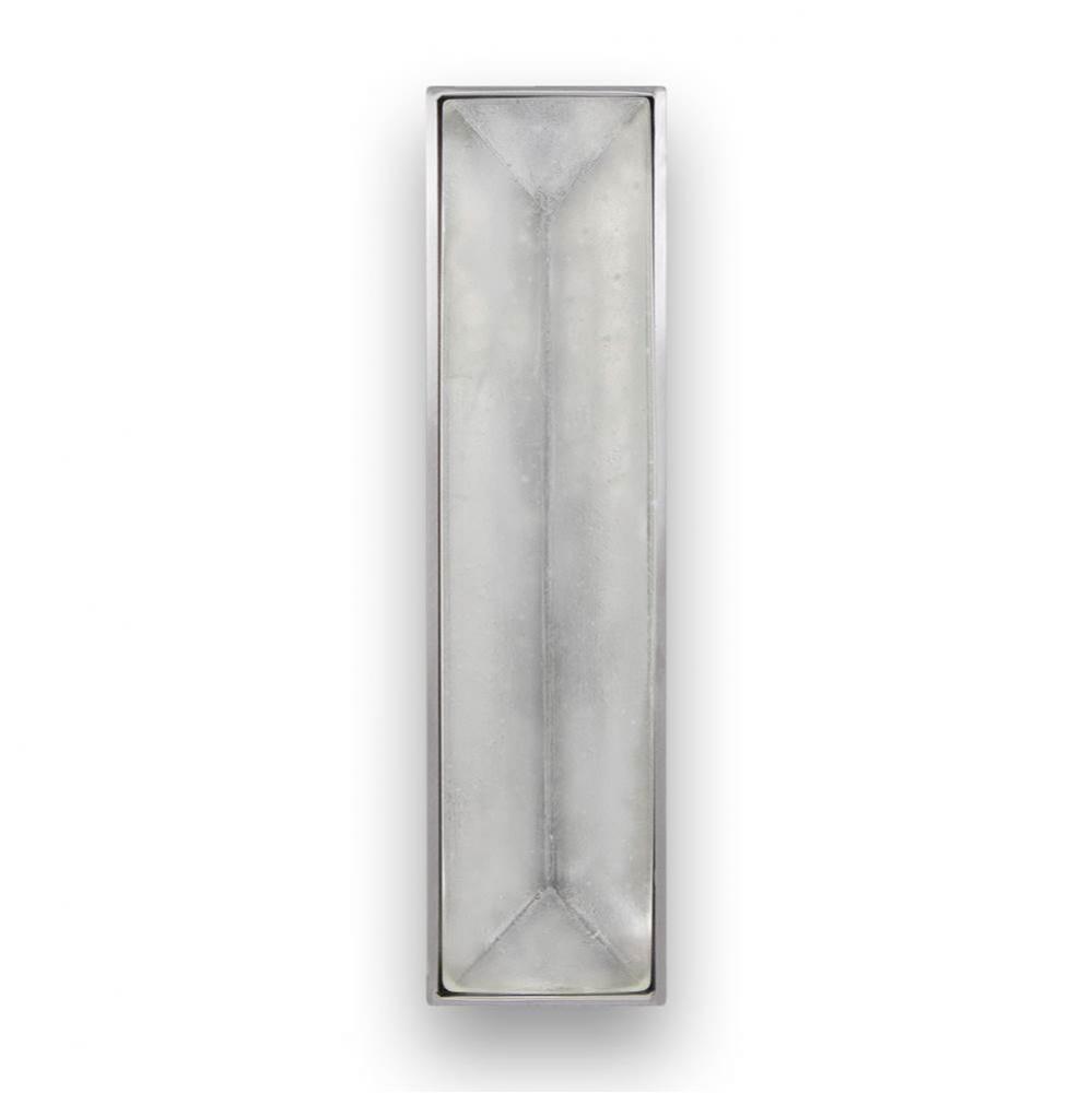 8'' Artisan Glass Prism Vanity Hardware, Small Rectangle with Églomisé Prism