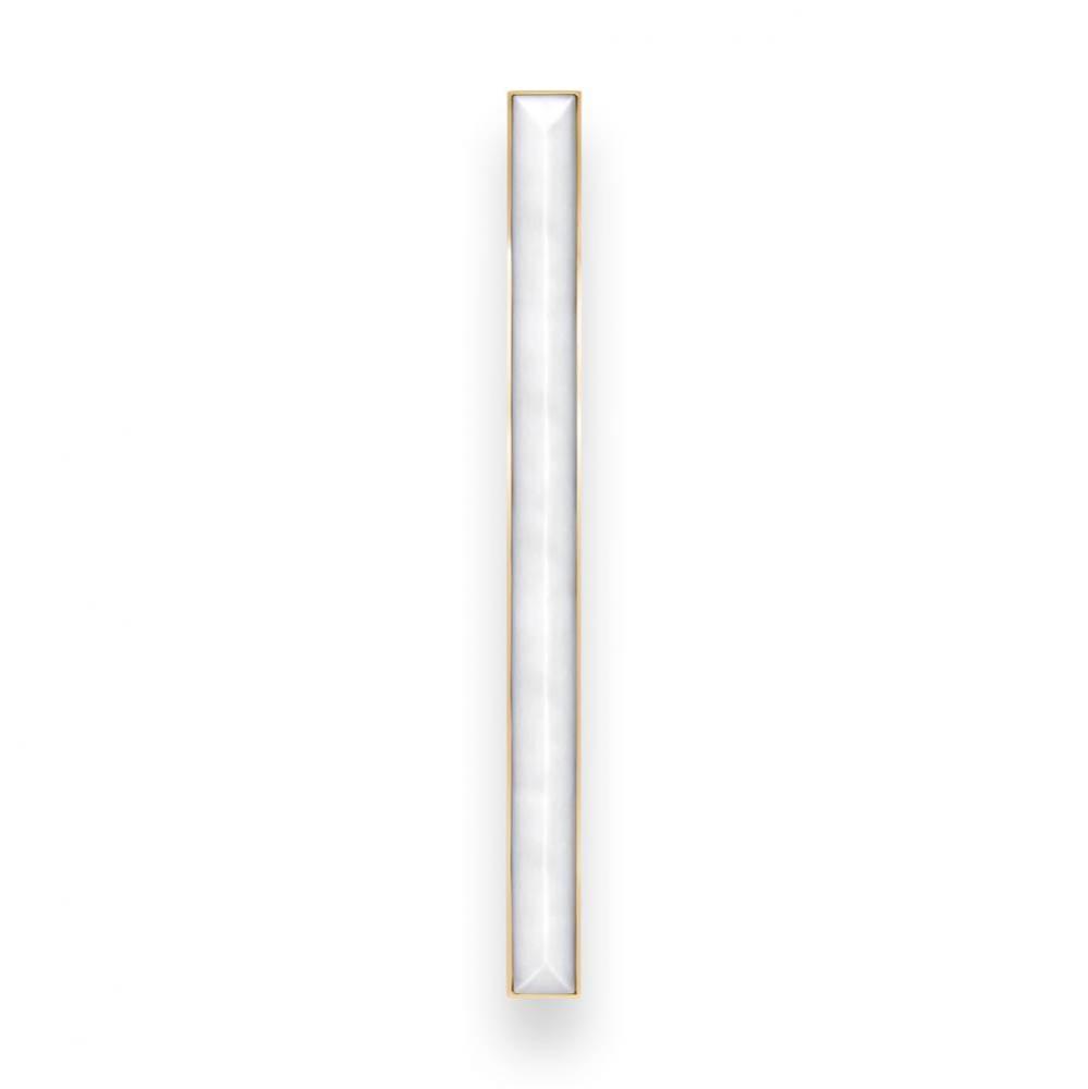 18'' Artisan Glass Prism Vanity Hardware, Large Rectangle with White Prism
