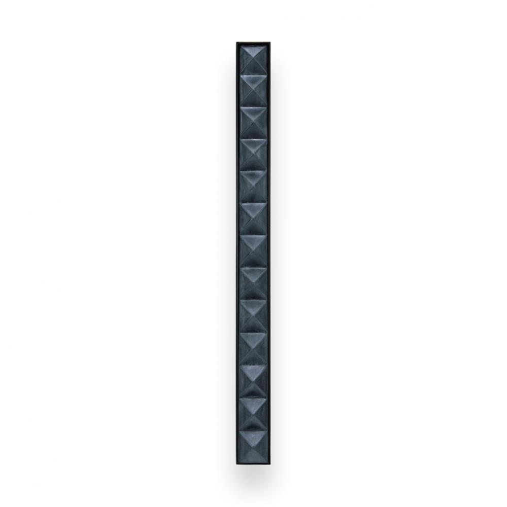 18'' Artisan Glass Prism Vanity Hardware, Large Rectangle with Black Pyramid