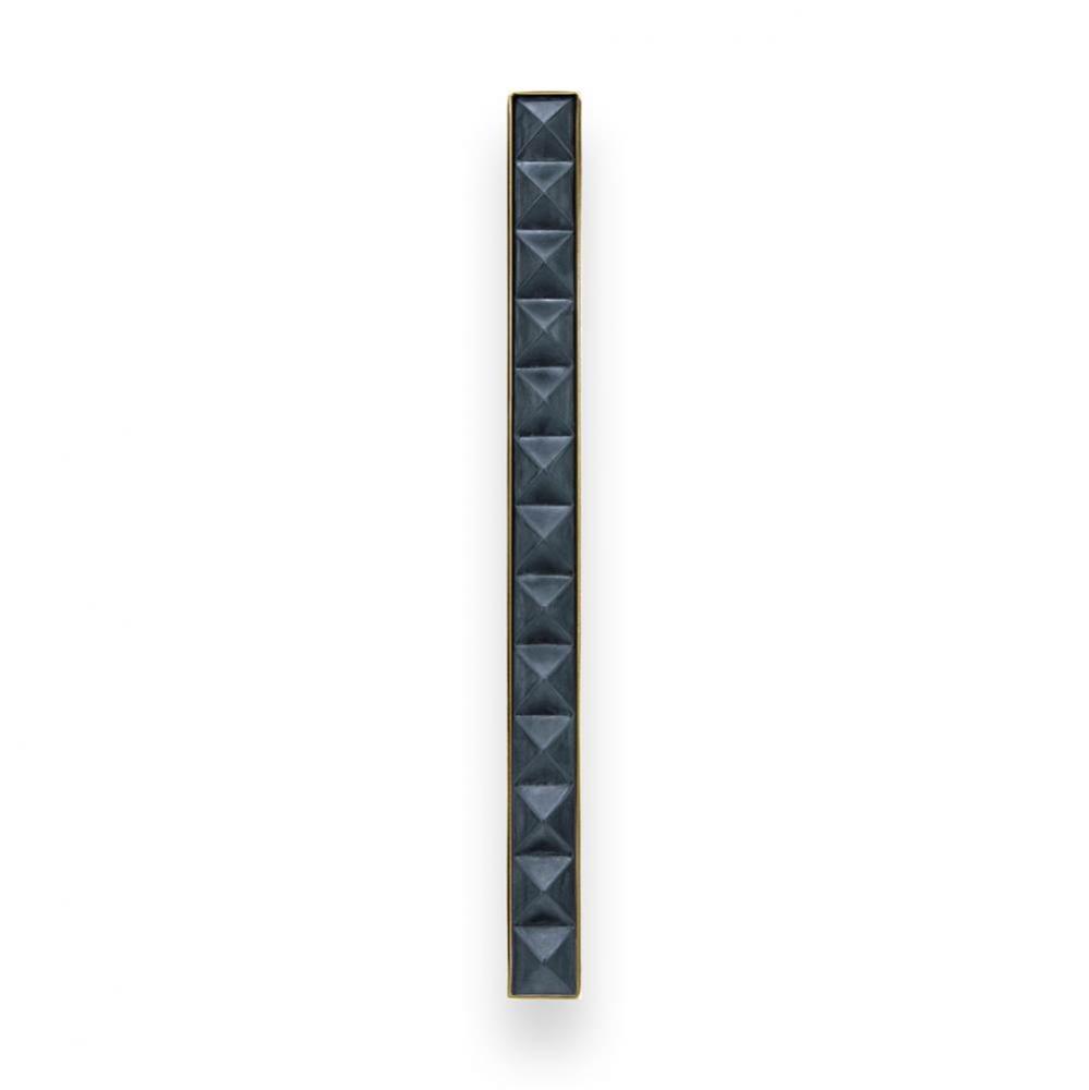 18'' Artisan Glass Prism Vanity Hardware, Large Rectangle with Black Pyramid