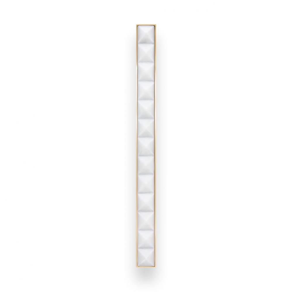 18'' Artisan Glass Prism Vanity Hardware, Large Rectangle with White Pyramid