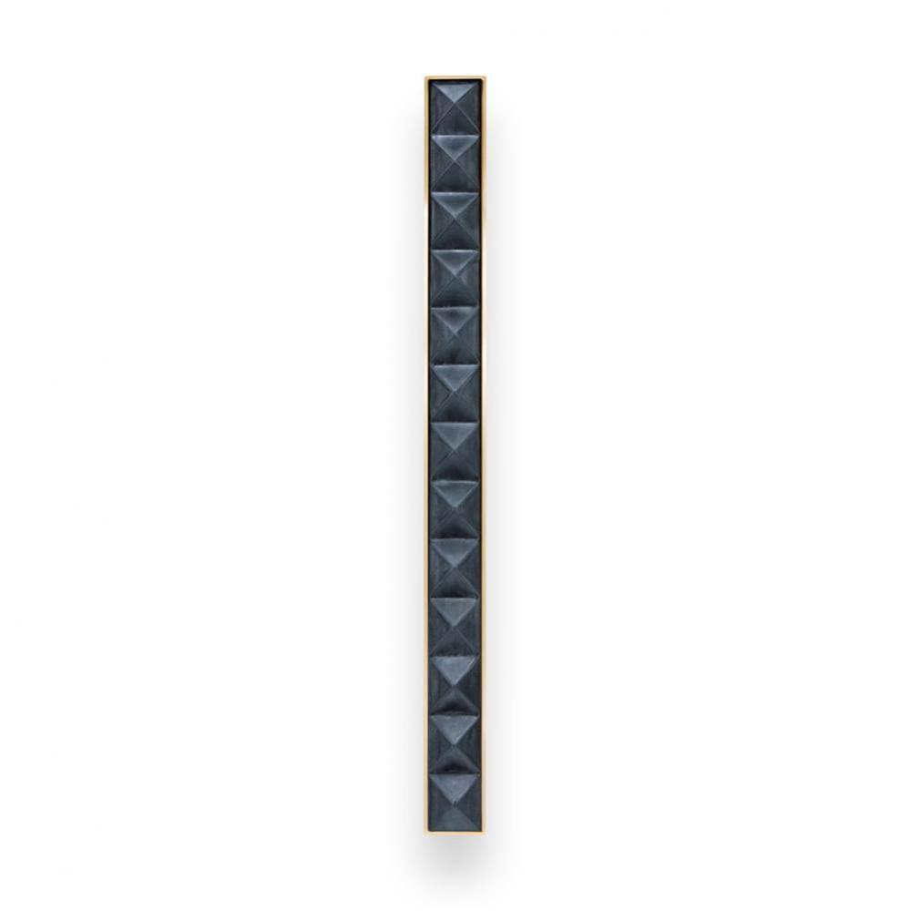 18'' Artisan Glass Prism Vanity Hardware, Large Rectangle with Black Pyramid