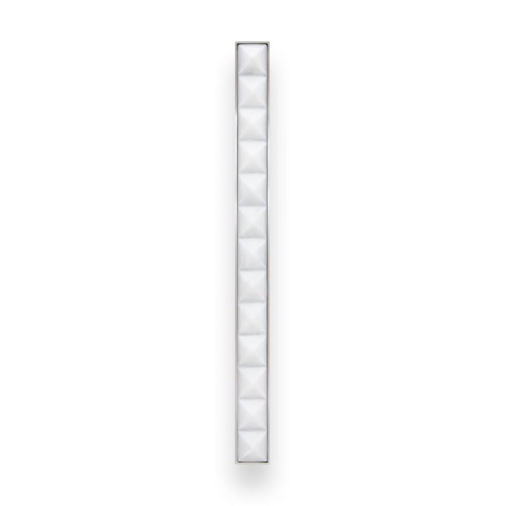 18'' Artisan Glass Prism Vanity Hardware, Large Rectangle with White Pyramid