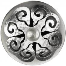 Linkasink D012 SH-SCR01-N - Hawaiian Quilt Grid Strainer - Satin Hammered Finish, Sphere Screw, No Overflow