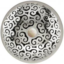 Linkasink D016 PS-SCR02-O - Swirl Grid Strainer - Mother of Pearl Screw, With Overflow