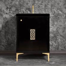Linkasink VAN30B-012-SB - FRAME with Filigree Grate 30'' Wide Vanity, Black, Satin Brass Hardware, 30''