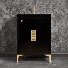 Linkasink VAN30B-013-SB - FRAME with Louver Grate 30'' Wide Vanity, Black, Satin Brass Hardware, 30'' x