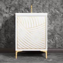 Linkasink VAN30W-001-PB - LATEEN 30'' Wide Vanity, White, Polished Brass Hardware, 30'' x 22''