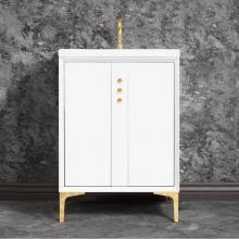 Linkasink VAN36W-009-SN - TUXEDO with Buttons 36'' Wide Vanity, White, Satin Nickel Hardware, 36'' x 22&