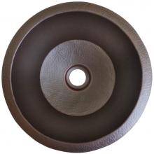 Linkasink BLD104-2DB - Small Flat Round Builder's Series Hammered Metal