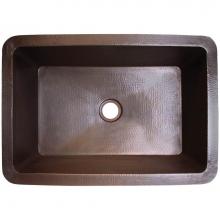 Linkasink C054-2DB - Hammered Rectangular Box Sink with 2'' drain opening