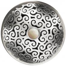 Linkasink D016SS-SCR02-O - Swirl Grid with Mother of Pearl Screw
