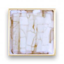 Linkasink VH006SB-05 - 3'' Artisan Glass Prism Vanity Hardware, Small Square with White Tiger Prism