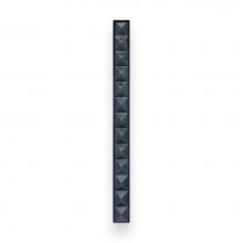 Linkasink VH009BC-04 - 18'' Artisan Glass Prism Vanity Hardware, Large Rectangle with Black Pyramid