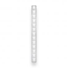 Linkasink VH009SN-01 - 18'' Artisan Glass Prism Vanity Hardware, Large Rectangle with White Pyramid